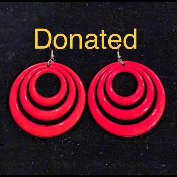 unknown Jewelry - Red hoop earrings